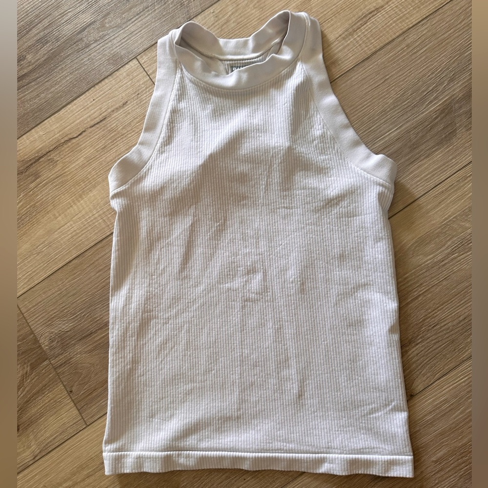Athleta White Razorback Tank Top